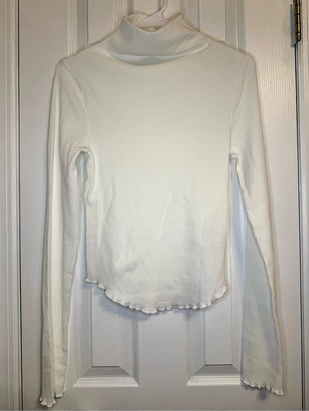 We The Free White Textured Turtleneck Size Medium